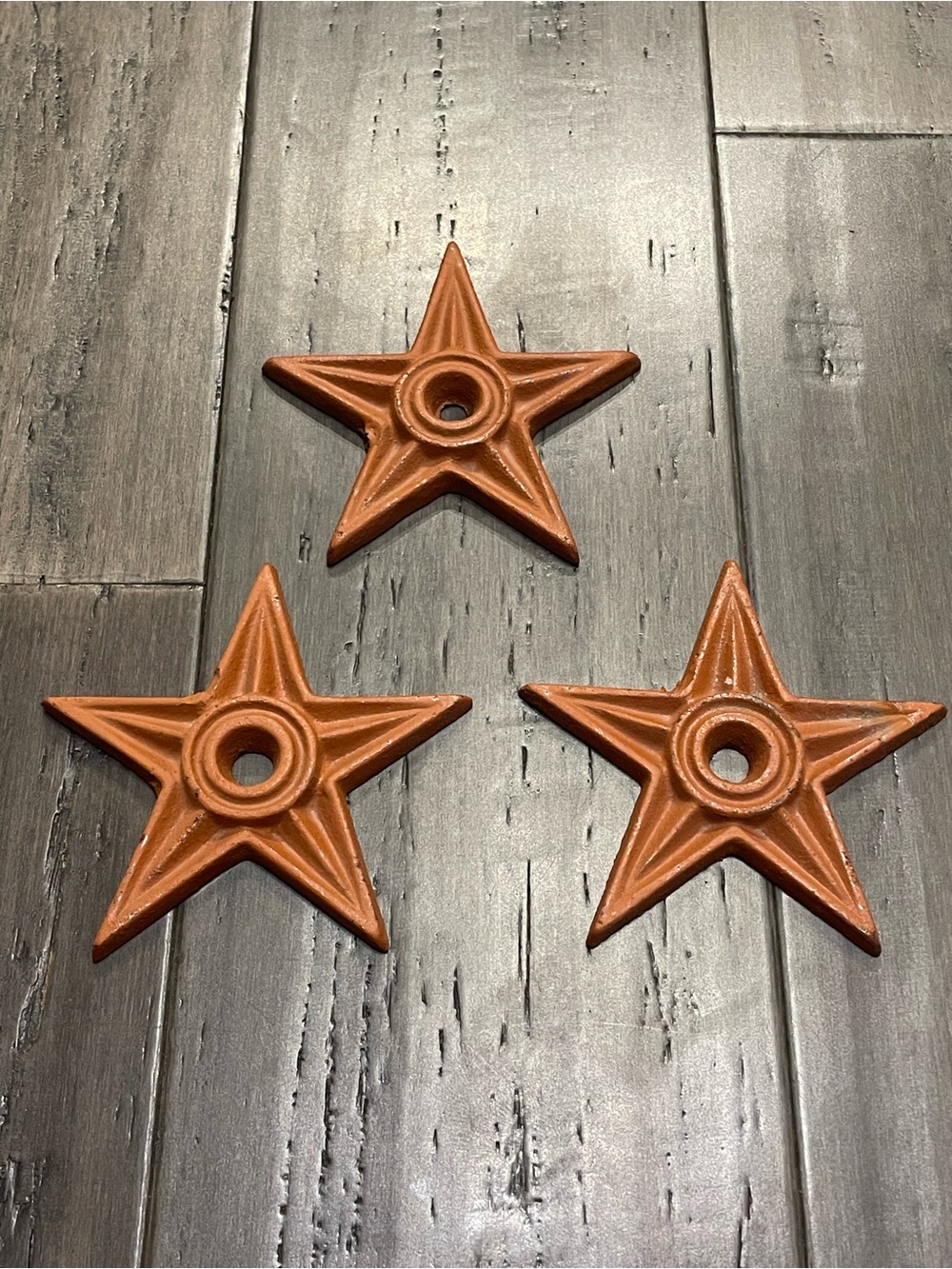 Set of 3 Cast Iron Texas Lone Star Wall Decor Rustic Western Farmhouse